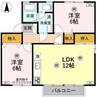 ヒルズ城西 A/B棟（深谷市原郷） 2LDKの間取り