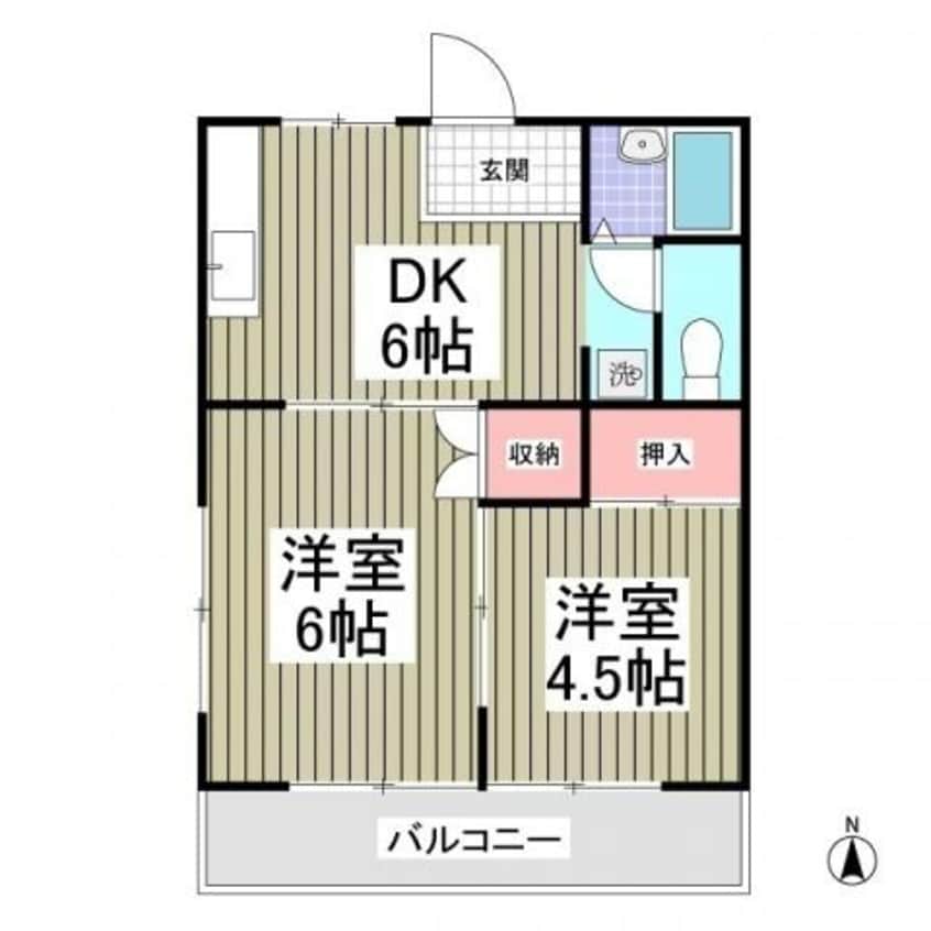 間取図 ヘリテイジ城西A（行田市城西）