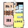 エクセレンスⅡ（深谷市原郷） 2LDKの間取り