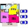 ハイツ円行A/B（深谷市東方） 2DKの間取り