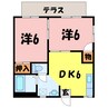 ハイツ円行A/B（深谷市東方） 2DKの間取り