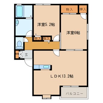 間取図 グランドハイツA棟（行田市門井町）