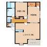グランドハイツA棟（行田市門井町） 2LDKの間取り