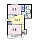 ヴィラ・グリシーヌⅠ・Ⅱ（深谷市上柴町西） 2DKの間取り