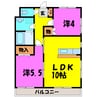 サクラハイツ（熊谷市本石） 2LDKの間取り