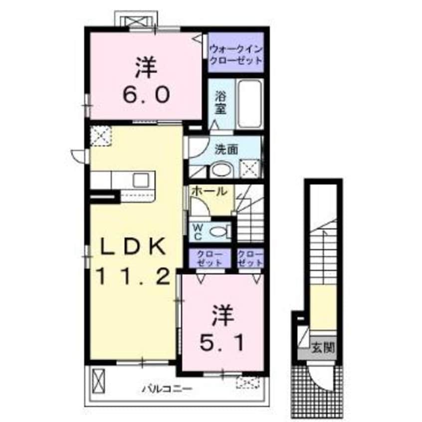 間取図 パークサイド・プリムラⅡ（行田市藤原町）