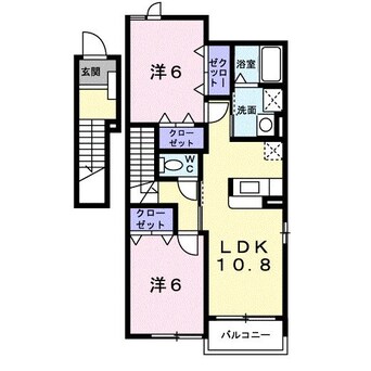 間取図 ヴィラ・プロヴァンスＡ（行田市緑町）
