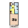 Luan上野台（深谷市上野台） 1Kの間取り
