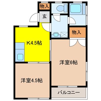 間取図 オリエンタルハイツ（熊谷市中央１丁目）