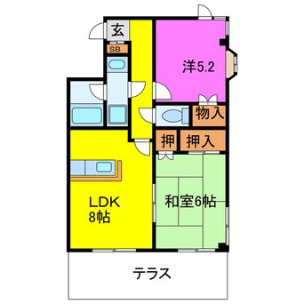 間取図 Ｔハイツ（行田市谷郷）