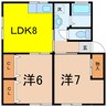シティハイムエリーゼ（熊谷市柿沼） 2DKの間取り
