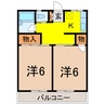 妻沼ハイツ（熊谷市妻沼） 2Kの間取り