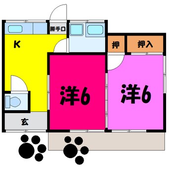 間取図 若小玉平屋貸家（行田市大字若小玉）