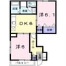 リバーサイドB（行田市富士見町） 2DKの間取り