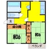 シンフォニータイム A （秩父市下宮地町） 2DKの間取り