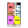 ラフェスタ太田（太田市新田小金井町） 2DKの間取り