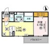 Noble villa 弥生（熊谷市弥生） 1LDKの間取り
