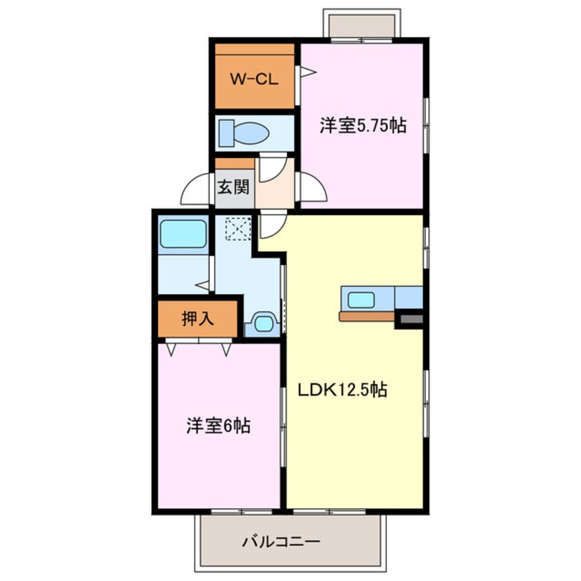 間取図 ウエストリバーＡ