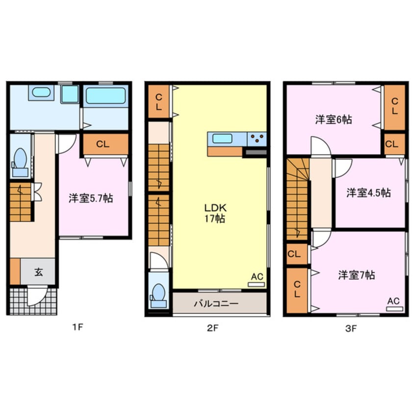 間取図 北名古屋市能田蓮池　戸建て