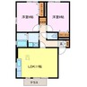 セジュールかすみ 2LDKの間取り