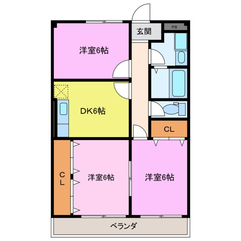 間取図 名鉄津島線･尾西線（須ケ口-弥富）/甚目寺駅 徒歩5分 4階 築32年