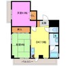金龍コーポ苗代 2DKの間取り