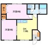 ガーデンスクエア佐藤Ｂ 2DKの間取り