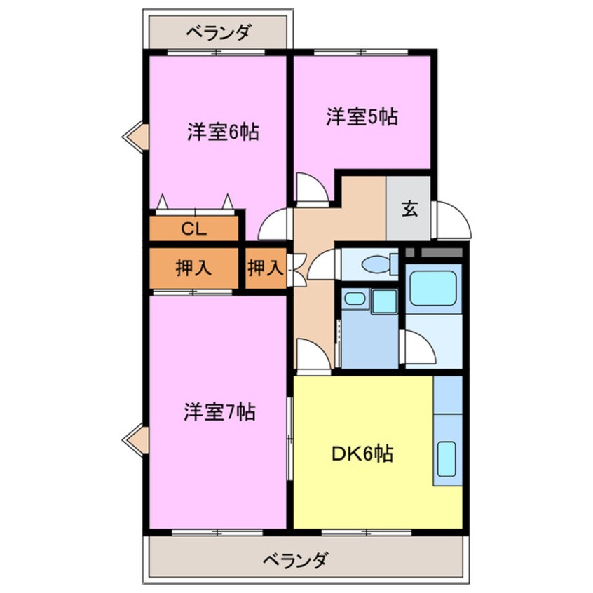 間取図 ダイアヒルズ寺野