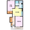 クレストール伊福Ⅱ 2DKの間取り