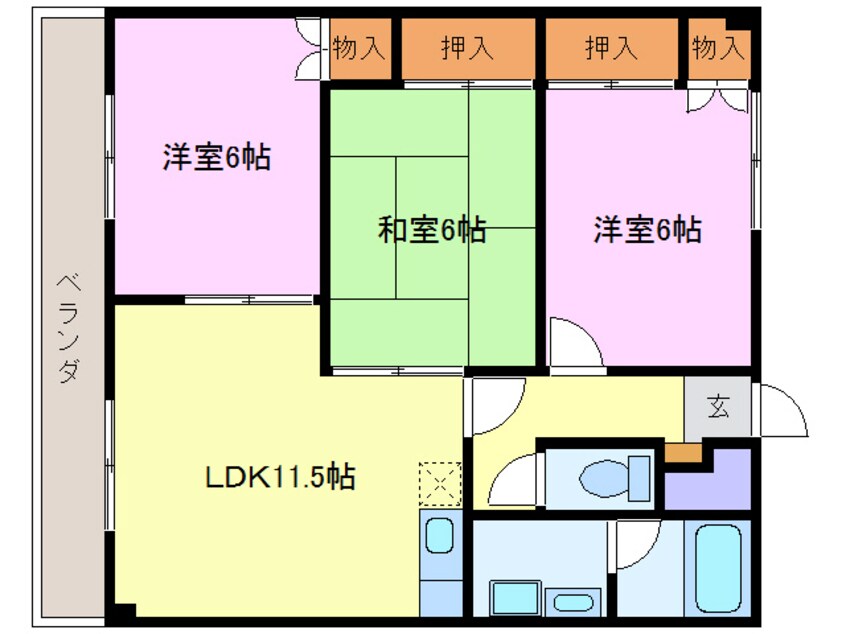 間取図 サンパーク道間