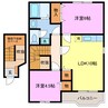 ドミールウエスト 2LDKの間取り
