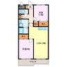 エスポワール萱津 2LDKの間取り