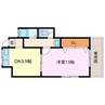 サンホーム五条Ｃ棟 1DKの間取り