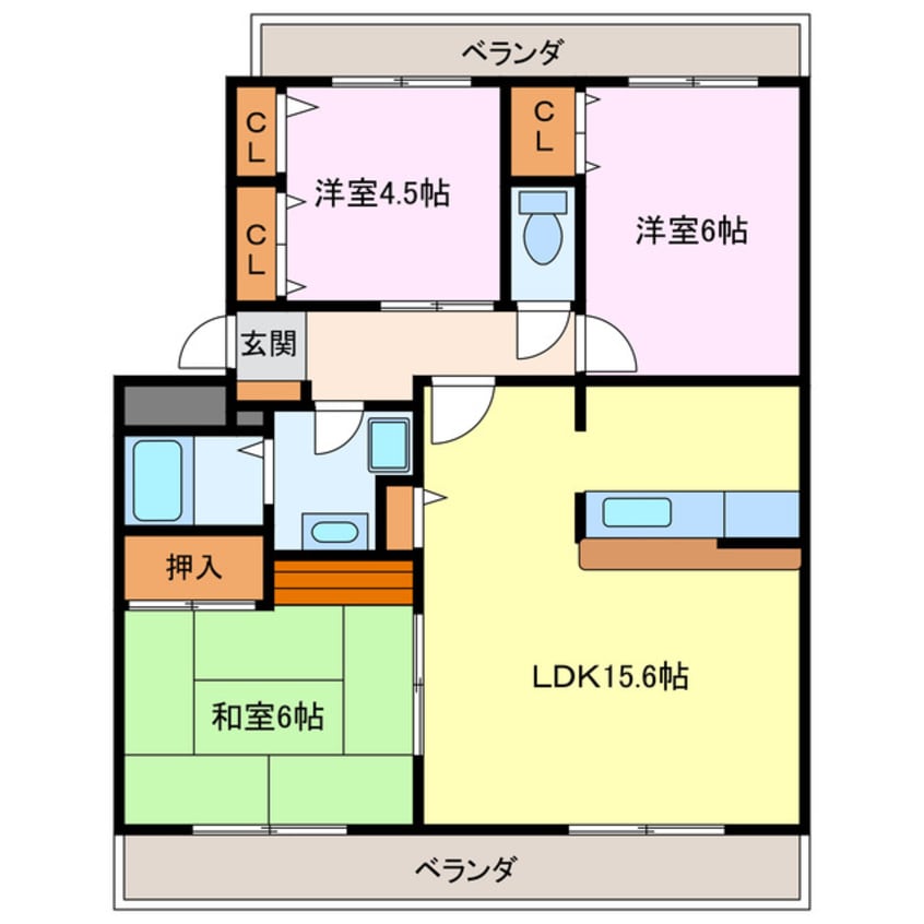 間取図 メゾンプチシャトー砂場
