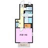 エクセラン須ヶ口 1Kの間取り