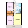 タウンサイドローズ 2LDKの間取り