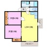 スカイハイツＴ－１ 2LDKの間取り