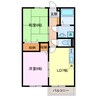 クレストール秋桜 2DKの間取り