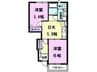 ラフォンテーヌ 2DKの間取り