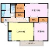 グランヴェールＡ 2LDKの間取り