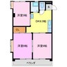 ビワハイツナカネ 3DKの間取り