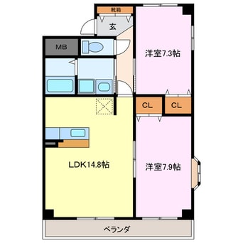 間取図 名鉄犬山線/上小田井駅 徒歩6分 3階 築21年