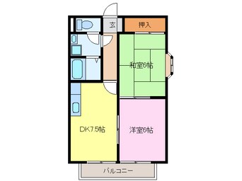 間取図 名古屋市営地下鉄鶴舞線/上小田井駅 徒歩15分 2階 築30年