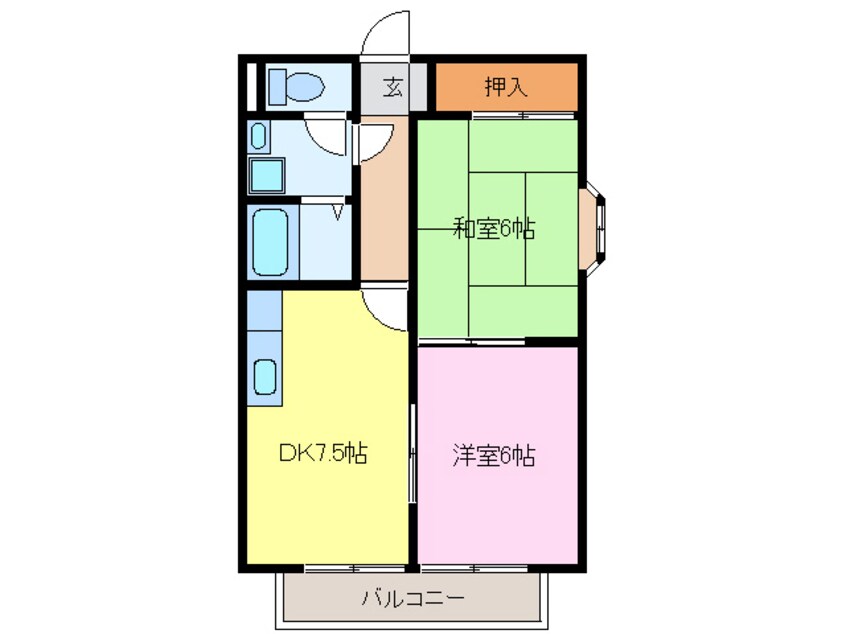 間取図 名古屋市営地下鉄鶴舞線/上小田井駅 徒歩15分 2階 築30年