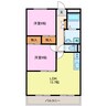 セラフィ西原 2LDKの間取り