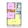セラフィ西原 2LDKの間取り