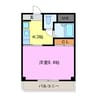 ライフ21 1Kの間取り