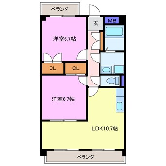 間取図 コンフォール南川