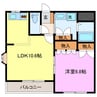シャンティ 1LDKの間取り