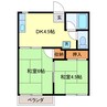 名鉄名古屋本線/東枇杷島駅 徒歩15分 2階 築37年 2DKの間取り